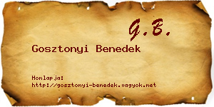 Gosztonyi Benedek névjegykártya